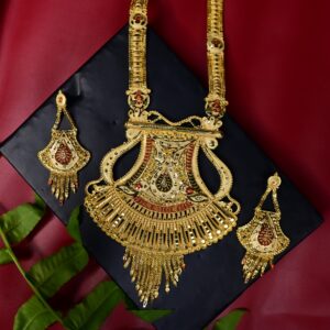 Antique Gold-Plated Long Haar with Earrings